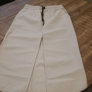 White Athletic Skirt with Black Drawstring